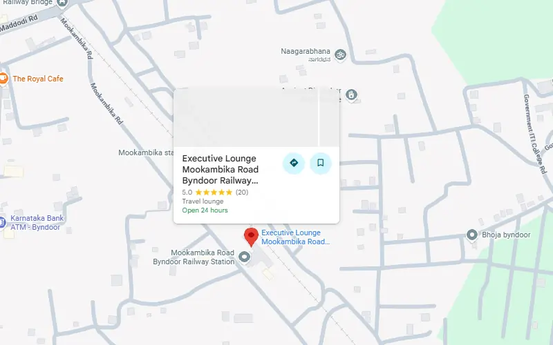 Mookambika Road Byndoor Railway Station map image